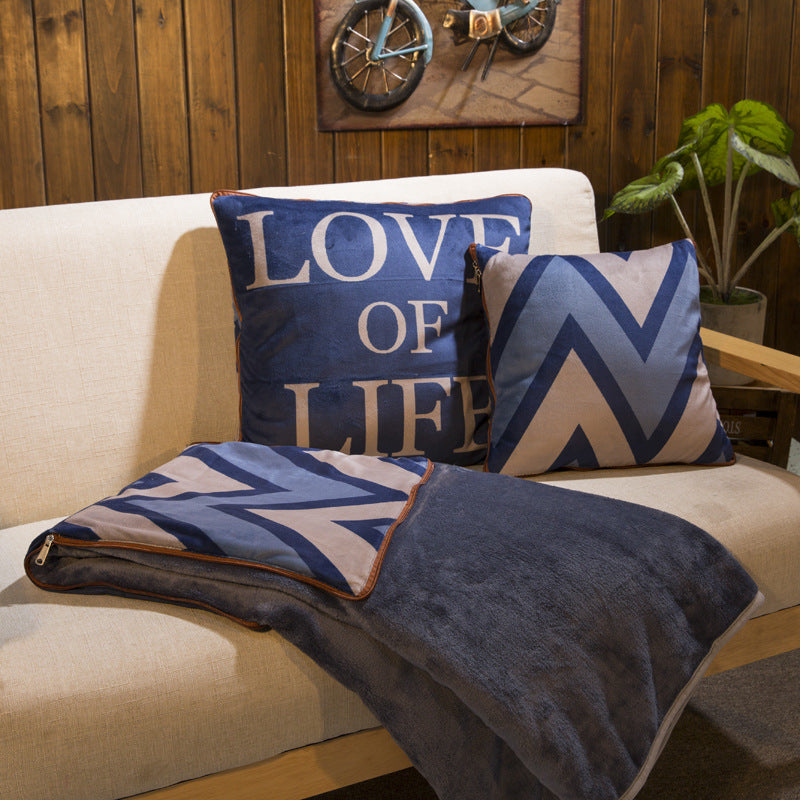 Pillow Quilt Dual-purpose Coral Fleece Cushion