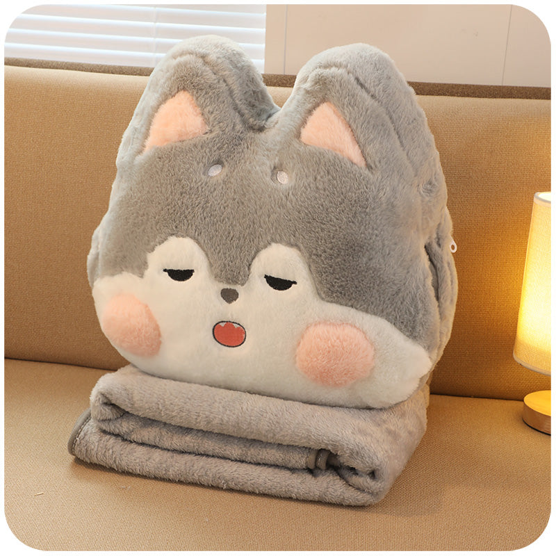 Throw Pillow Quilt Small Blanket Two In One